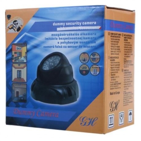 REALISTIC DUMMY SURVEILLANCE SECURITY DOME CAMERA WITH FLASHING LED RED LIGHT (BLACK)