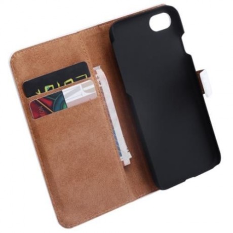 SIMPLE STYLE PURE COLOR LEATHER WALLET CARD SLOT CASE MAGNET CLASP FOR IPHONE 7 4.7 INCH (