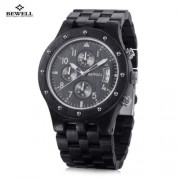 BEWELL ZS - W109D MALE WOODEN QUARTZ WATCH JAPAN MOVT WORKING SUB-DIAL DATE DISPLAY WRISTW