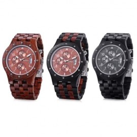 BEWELL ZS - W109D MALE WOODEN QUARTZ WATCH JAPAN MOVT WORKING SUB-DIAL DATE DISPLAY WRISTW
