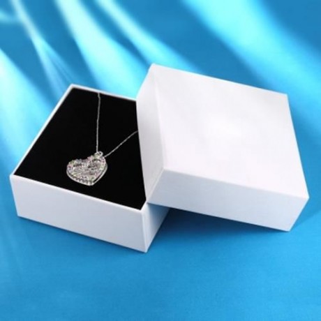 LADY ROMANTIC LOVE HEART SHAPE COLORFUL FAUX DIAMOND LETTER EMBELLISHMENT PLATINUM PLATED 