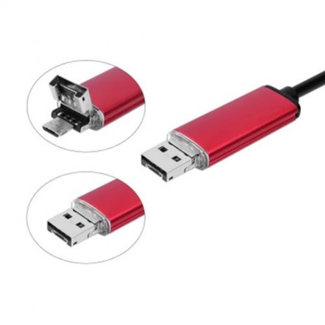 AN99 8MM 2-IN-1 USB MICRO CONNECTOR WATERPROOF 6 LEDS ENDOSCOPE BORESCOPE INSPECTION WIRE 