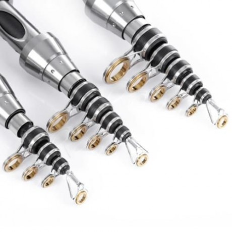 LEO SEA RIVER LAKE POLE CARBON FIBER MINI AUTOMATIC FISHING ROD FISH DEVICE (SILVER AND BL