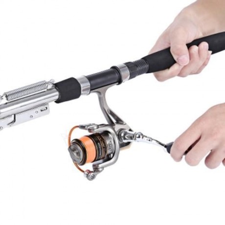 SEA RIVER LAKE STAINLESS STEEL AUTOMATIC FISHING ROD FISH POLE (LAKE BLUE)