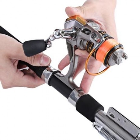 SEA RIVER LAKE STAINLESS STEEL AUTOMATIC FISHING ROD FISH POLE (LAKE BLUE)
