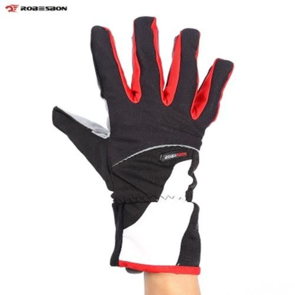 ROBESBON PAIRED WARM THICKEN WATER RESISTANT FULL FINGER GLOVE FOR OUTDOOR CYCLING (RED)