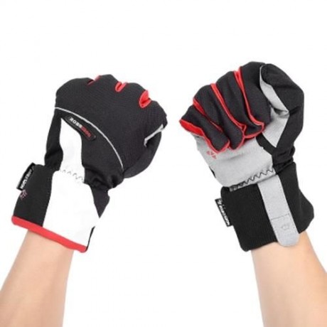 ROBESBON PAIRED WARM THICKEN WATER RESISTANT FULL FINGER GLOVE FOR OUTDOOR CYCLING (RED)