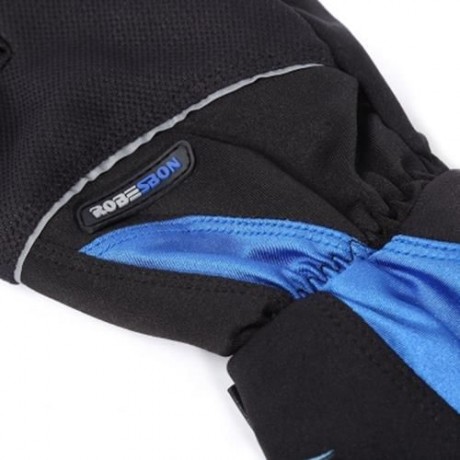 ROBESBON PAIRED WARM THICKEN WATER RESISTANT FULL FINGER GLOVE FOR OUTDOOR CYCLING (BLUE)