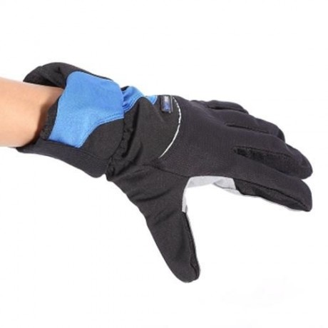 ROBESBON PAIRED WARM THICKEN WATER RESISTANT FULL FINGER GLOVE FOR OUTDOOR CYCLING (BLUE)
