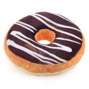 CARTOON 3D SIMULATION SWEET CHOCOLATE DONUT SOFA PLUSH PILLOW TOY (CHOCOLATE)
