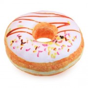 CARTOON 3D SIMULATION SWEET CHOCOLATE DONUT SOFA PLUSH PILLOW TOY (CRYSTAL CREAM)