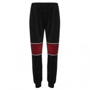 CASUAL PATCHWORK ZIPPER DESIGN MALE ELASTIC BAND LONG SPORTS PANTS (BLACK)