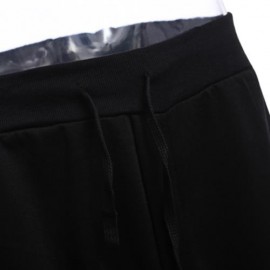 CASUAL PATCHWORK ZIPPER DESIGN MALE ELASTIC BAND LONG SPORTS PANTS (BLACK)