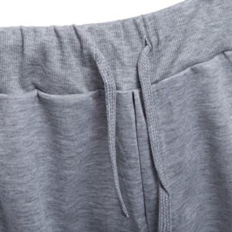 CASUAL PATCHWORK ZIPPER DESIGN MALE ELASTIC BAND LONG SPORTS PANTS (BLACK)