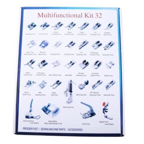 32PCS DOMESTIC SEWING MACHINE PRESSER FEET (SILVER)