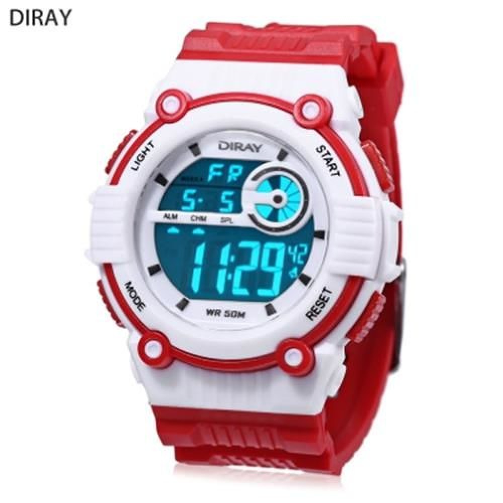 DIRAY DR - 203 CHILDREN DIGITAL WATCH LED ALARM CHRONOGRAPH CALENDAR 5ATM PU BAND WRISTWAT DIRAY DR - 203 CHILDREN DIGITAL WATCH LED ALARM CHRONOGRAPH CALENDAR 5ATM PU BAND WRISTWAT