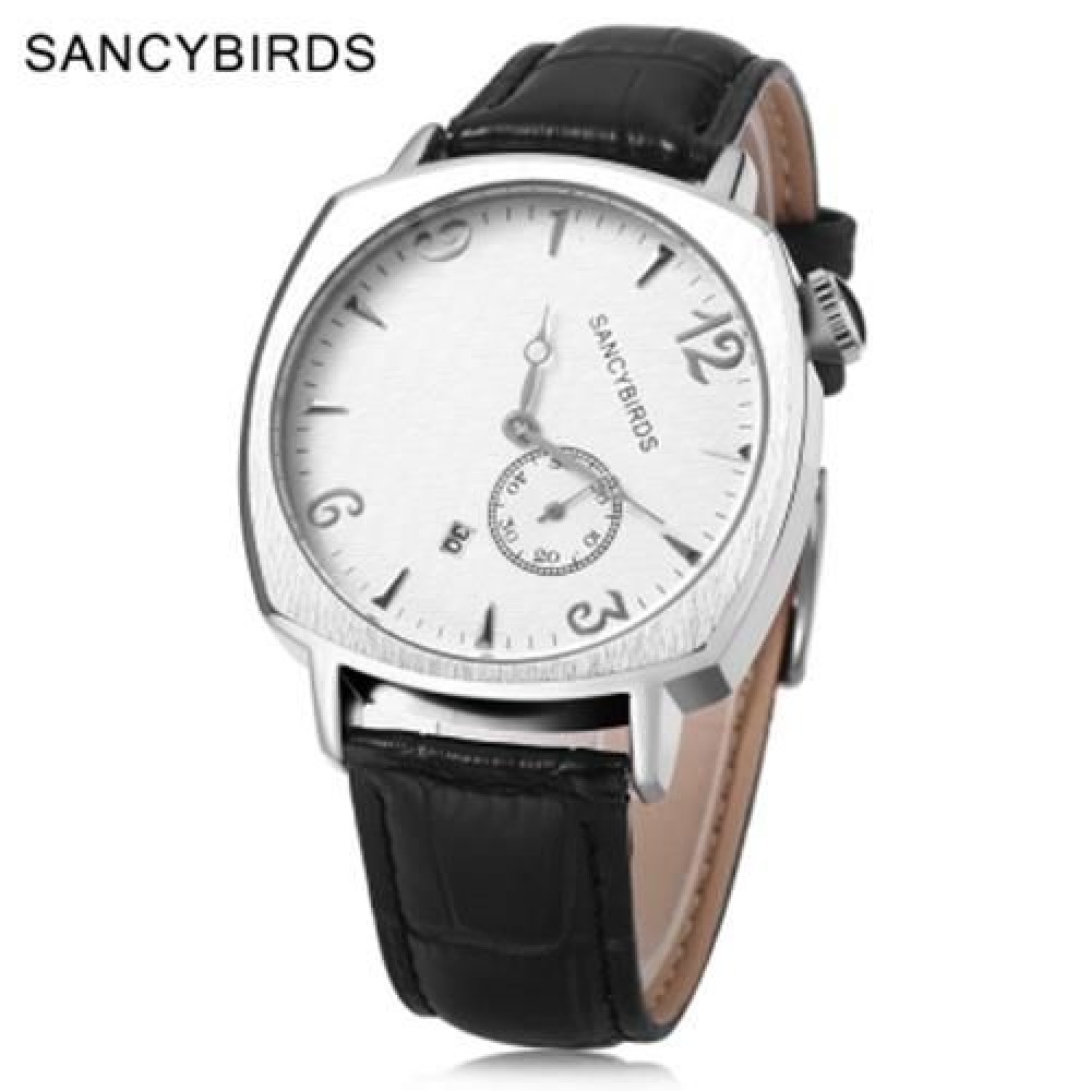SANCYBIRDS FY981 MALE QUARTZ WATCH WORKING SUB-DIAL DATE DISPLAY TILT NUMERALS DIAL WRISTW