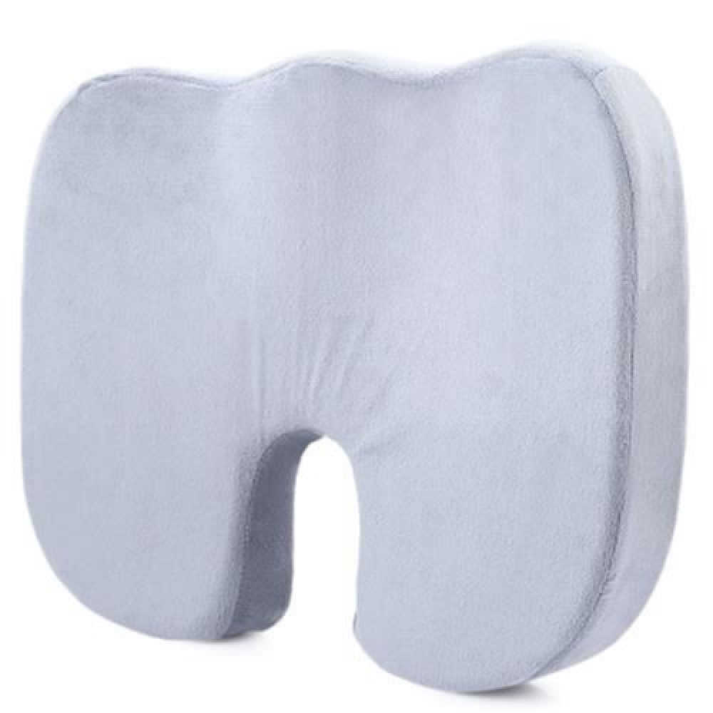 COCCYX ORTHOPEDIC PURE MEMORY FOAM SEAT CUSHION FOR CHAIR CAR OFFICE (GRAY)