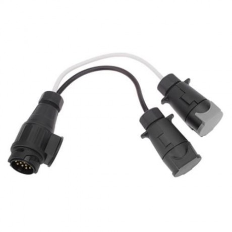 T23500 13 CONVERT 7 PIN TRAILER WIRING CONNECTOR PLASTIC PLUG EXTENSION CABLE DIAGNOSTIC T