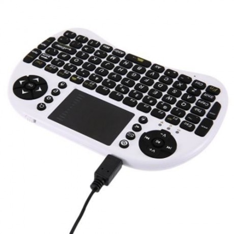M2S 2.4GHZ WIRELESS QWERTY KEYBOARD TOUCHPAD WITH RECEIVER (WHITE)