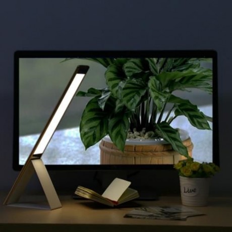 2 IN 1 USB LED EYE PROTECTION LIGHT TOUCH CONTROL LAMP WITH MIRROR (GOLDEN)
