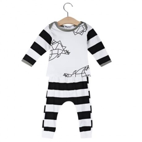 BABY UNISEX 2PCS ELASTIC COTTON BLEND GEOMETRIC PRINT STRIPED PATCHWORK COLOR BLOCK ROUND 