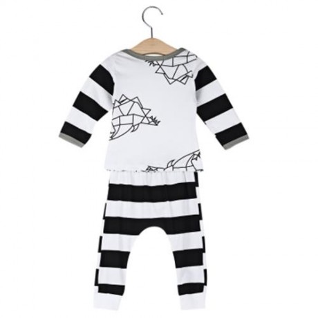 BABY UNISEX 2PCS ELASTIC COTTON BLEND GEOMETRIC PRINT STRIPED PATCHWORK COLOR BLOCK ROUND 