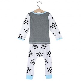 BABY UNISEX 2PCS SWEET ELASTIC GEOMETRIC TRIANGLE PRINT PATCHWORK COTTON BLEND ROUND COLLA