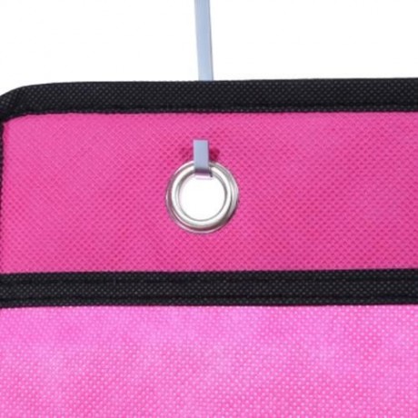 20 POCKETS NON-WOVEN DOOR SHOES HANGING STORAGE BAG WITH 4 HOOKS (ROSE RED)