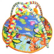 BABY SOFT PLAY MAT CARTOON ANIMAL GYM BLANKET WITH FRAME RATTLE CRAWLING DEVELOPMENTAL TOY