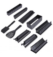 SUSHI MAKING KIT EASY DIY SUSHI MAKER RICE ROLLER MOLD KITCHEN COOKING TOOLS (BLACK)