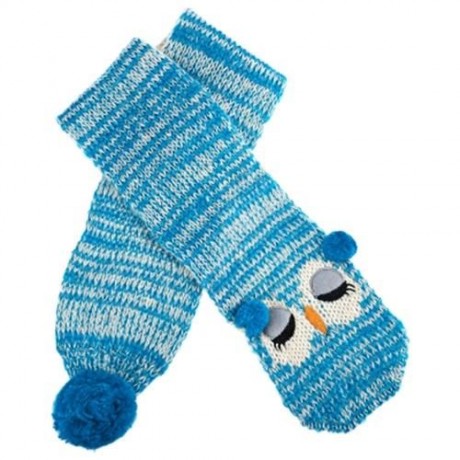 CUTE OWL POM-POM HAT WITH SCARF FOR CHILDREN (BLUE)