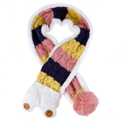 ADORABLE BEAR PATCHWORK POM-POM WITH SCARF FOR CHILDREN (PURPLE)