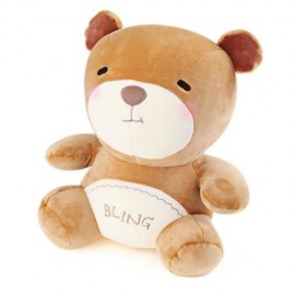 METOO ANIMAL PLUSH DOLL TOY BIRTHDAY CHRISTMAS GIFT FOAM GRANULE FILLER (BROWN)