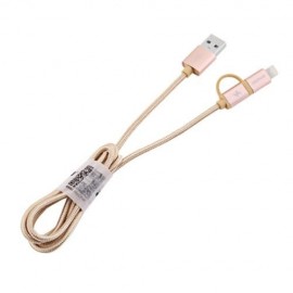 AWEI CL - 930 2 IN 1 1M MULTIFUNCTIONAL 8 PIN MICRO USB INTERFACE SYNC CHARGING DATA 2.1A 