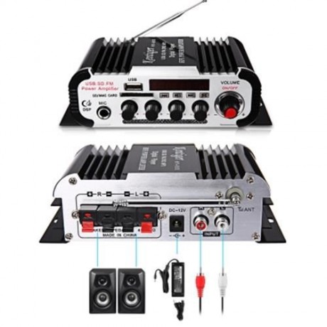 KENTIGER HY - 600 FM IR CONTROL FM MP3 USB HIFI STEREO POWER DIGITAL AMPLIFIER (BLACK)