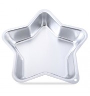 FIVE-POINTED STAR SHAPE DIY ALUMINUM ALLOY CAKE PAN MOLD HOME BAKING TOOL (SILVER)