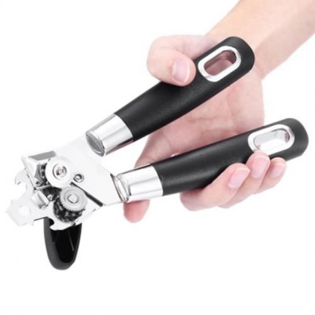STAINLESS STEEL MANUAL HEAVY DUTY CHROME CAN OPENER (BLACK)