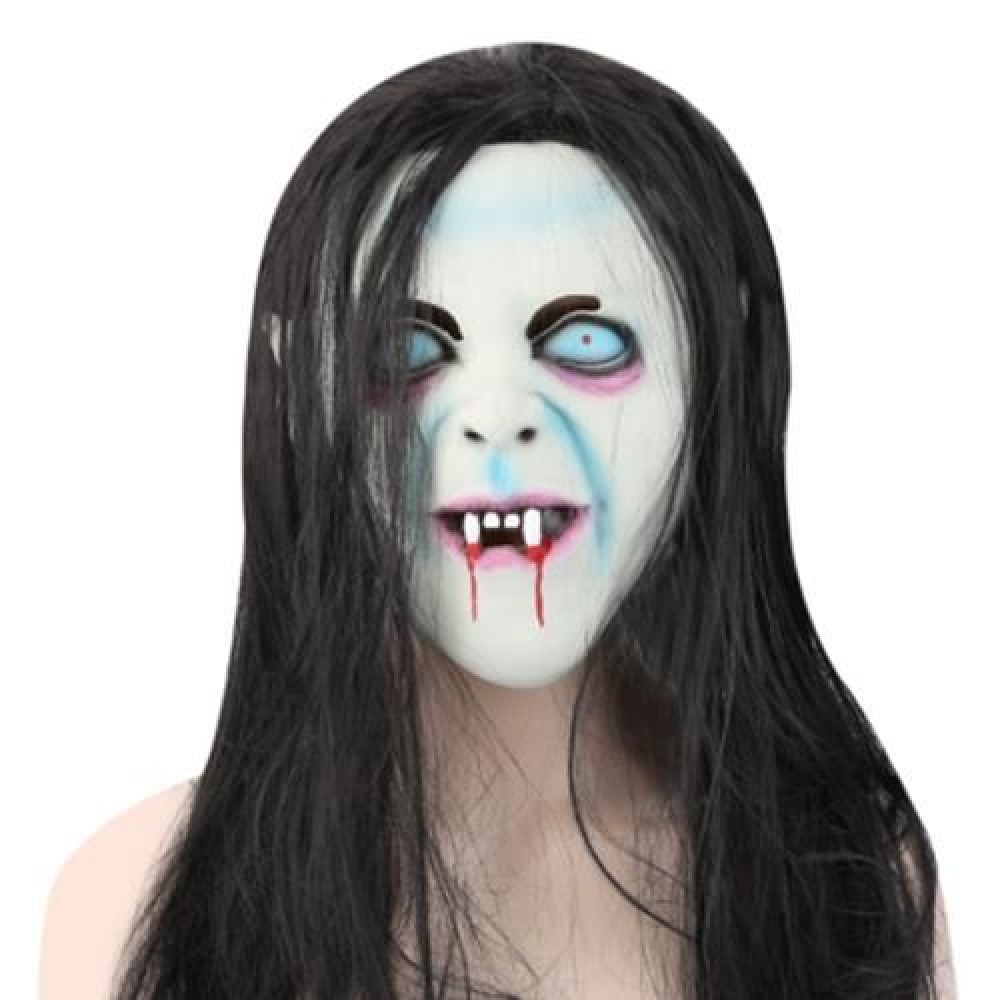 HORROR LATEX MASK WITH WIG HAIR FOR THE GRUDGE SADAKO GHOST FIGURE MASQUERADE HALLOWEEN PA