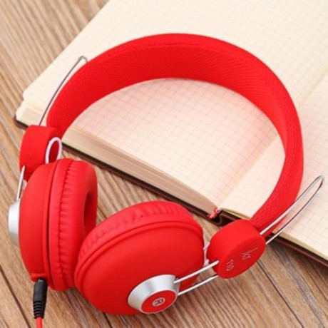 JKR 110 3.5MM PLUG FOLDABLE WIRED STEREO HIFI MUSIC HEADPHONES HEADSET (RED)
