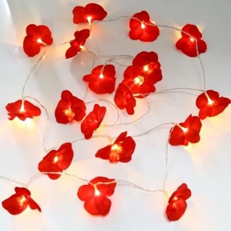 4M 20 LEDS FLOWER FAIRY STRING LIGHT USB CHARGING DECORATION LAMP (RED)