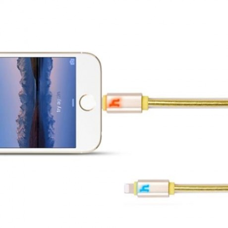 HOCO UPL12 2.4A METAL JELLY TEXTURE BRAIDED INTELLIGENT BREATHING LIGHT TRANSFER DATA SYNC