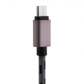 1M 2A MICRO USB INTERFACE SYNC CHARGING DATA BRAIDED CABLE FOR ANDROID (GRAY)