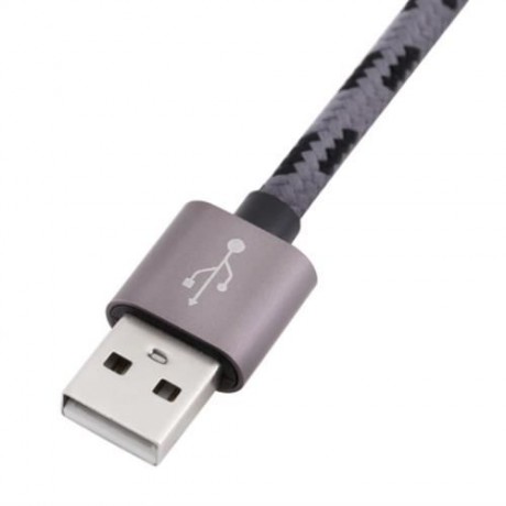 1M 2A MICRO USB INTERFACE SYNC CHARGING DATA BRAIDED CABLE FOR ANDROID (GRAY)