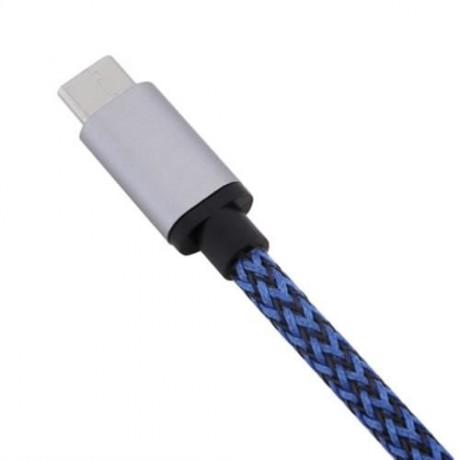 TYPE-C TO USB 3.1 CHARGING DATA TRANSFER BRAIDED NYLON CABLE 1M (BLUE)