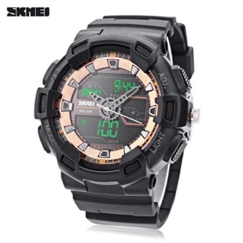 SKMEI 1189 DUAL MOVT DIGITAL QUARTZ SPORTS WATCH CALENDAR ALARM CHRONOGRAPH DISPLAY WRISTW