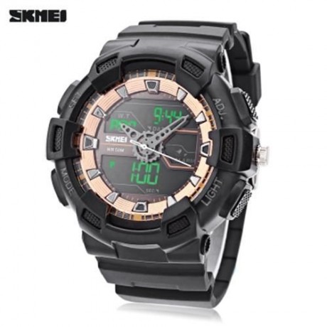 SKMEI 1189 DUAL MOVT DIGITAL QUARTZ SPORTS WATCH CALENDAR ALARM CHRONOGRAPH DISPLAY WRISTW