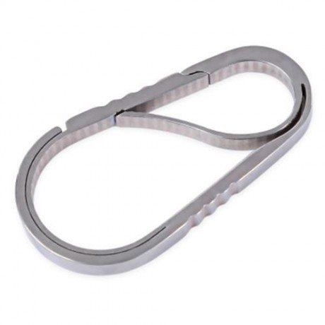 EDCGEAR SPRING CLIP HOOK S-SHAPE KEYCHAIN DOUBLE GATED HANG BUCKLE (GRAY)