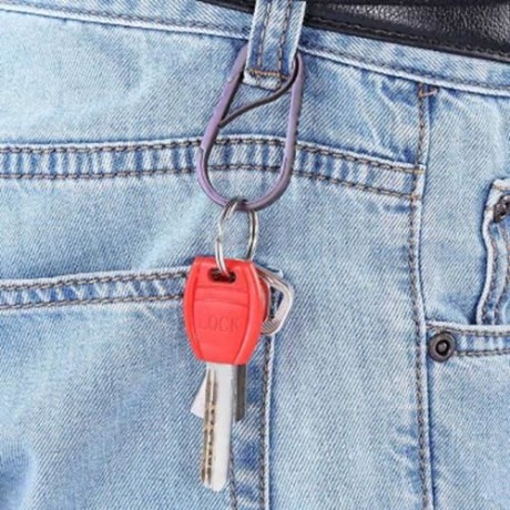 EDCGEAR SPRING CLIP HOOK S-SHAPE KEYCHAIN DOUBLE GATED HANG BUCKLE (BLUE)