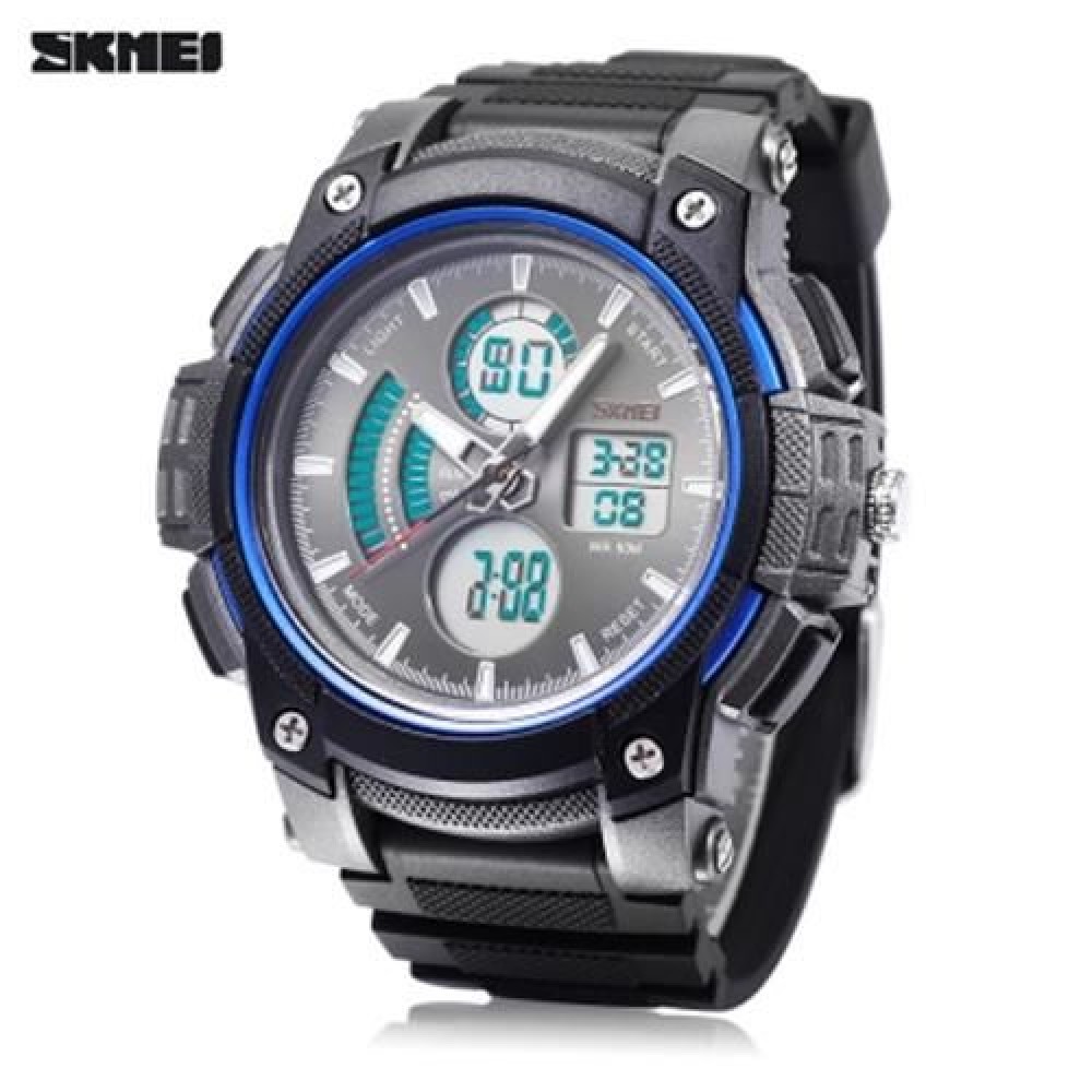 SKMEI 1192 DUAL MOVT WATCH CHRONOGRAPH LUMINOUS ALARM DATE DAY DISPLAY 5ATM SPORTS WRISTWA